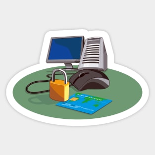 Credit Card Security of Internet Retro Sticker